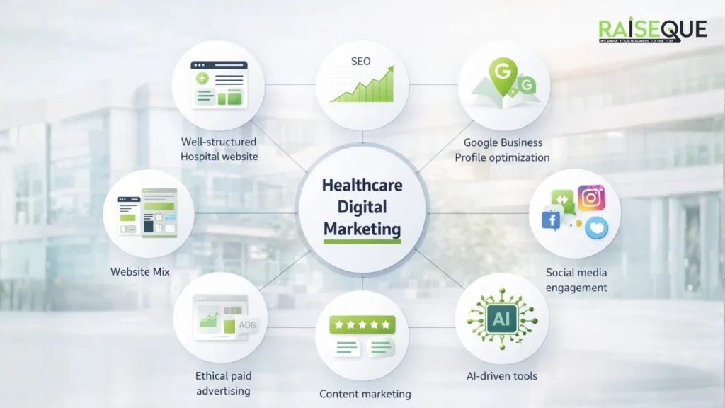 Digital Marketing for Hospitals: A Complete Guide to Attract More Patients Online 2 8 Digital Marketing Strategies to leverage 1