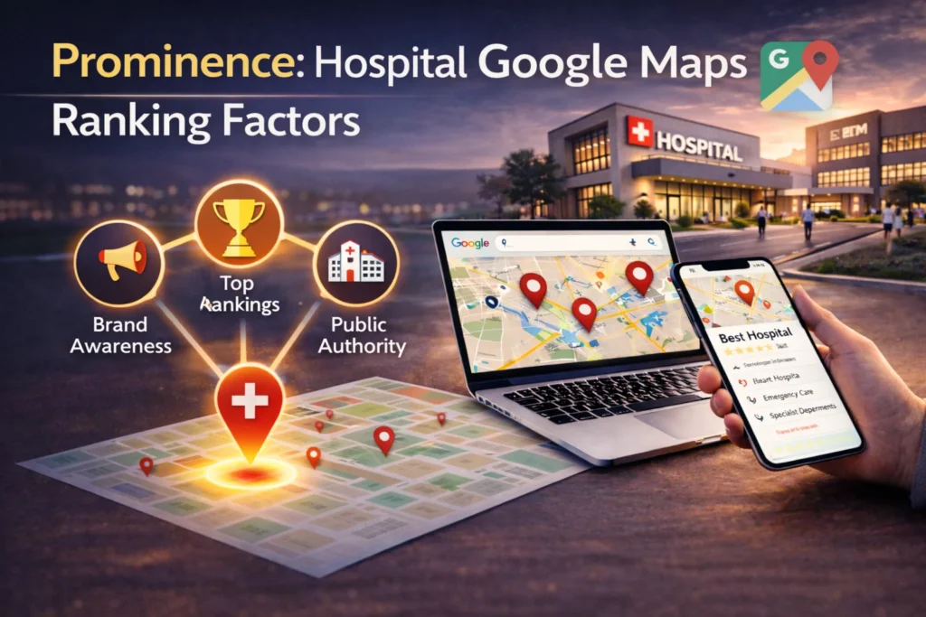 How Google Maps Ranking for Clinics and Hospitals Works 4 Prominence Hospital Google Maps Ranking Factors feature Image