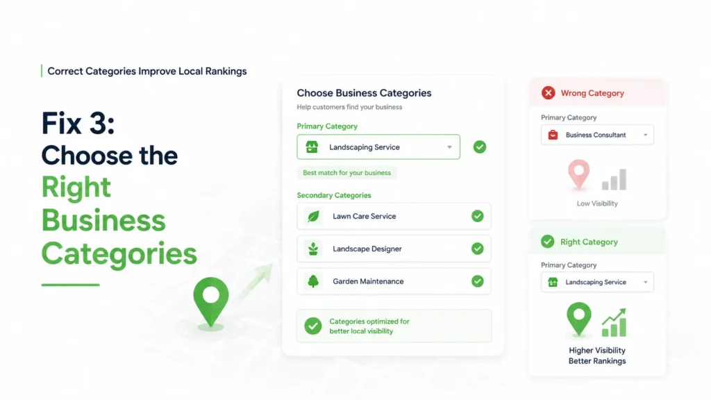 Business Not Showing on Google Maps? 9 Proven Fixes for Local Ranking 4 Fix 3: Choose the Right Business Categories